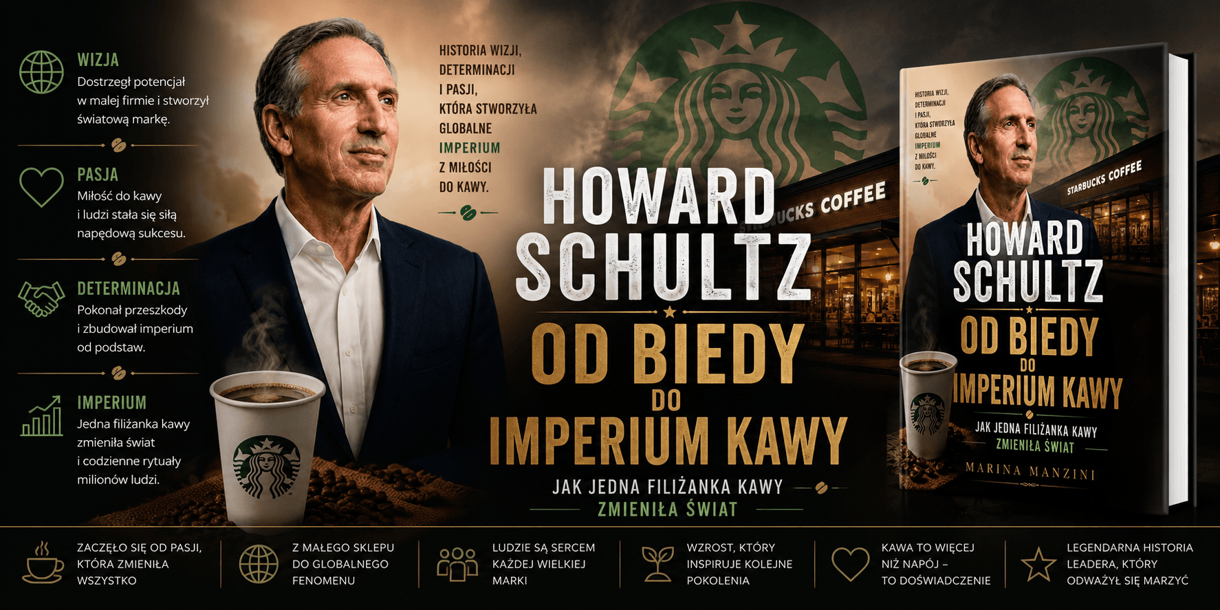 książka Howard Schultz. Od Biedy do Imperium Kawy - Marina Manzini