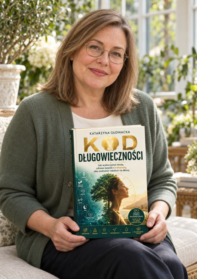 Katarzyna Głowacka<div id="crumbs" class="breadcrumbs-bmecp crumbs"><a href="https://prawdziwy-sukces.pl/">Prawdziwy Sukces</a> <span class="breadcrumb-sep">></span> <a href="https://prawdziwy-sukces.pl//ksiazka/">Produkt</a> <span class="breadcrumb-sep">></span> <span class="current">Kod Długowieczności – Katarzyna Głowacka</span></div>