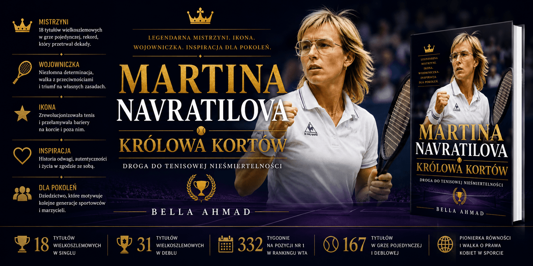 książka Martina Navratilova. Królowa Kortów - Bella Ahmad