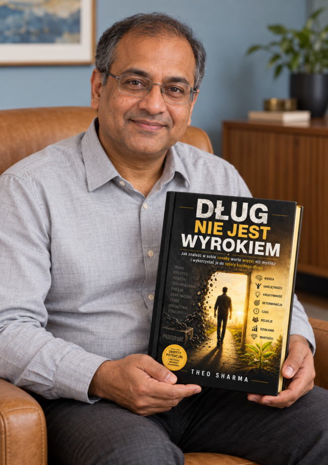 Theo Sharma<div id="crumbs" class="breadcrumbs-bmecp crumbs"><a href="https://prawdziwy-sukces.pl/">Prawdziwy Sukces</a> <span class="breadcrumb-sep">></span> <a href="https://prawdziwy-sukces.pl//ksiazka/">Produkt</a> <span class="breadcrumb-sep">></span> <span class="current">Dług Nie Jest Wyrokiem – Theo Sharma</span></div>