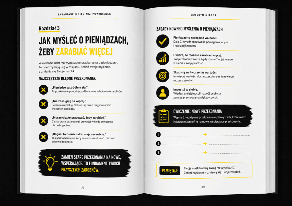książka 3<div id="crumbs" class="breadcrumbs-bmecp crumbs"><a href="https://prawdziwy-sukces.pl/">Prawdziwy Sukces</a> <span class="breadcrumb-sep">></span> <a href="https://prawdziwy-sukces.pl//ksiazka/">Produkt</a> <span class="breadcrumb-sep">></span> <span class="current">Zarabiasz Mniej Niż Powinieneś – Seweryn Miazga</span></div>