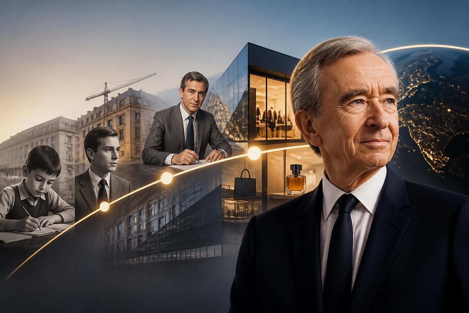 Oś czasu życia i kariery Bernarda Arnault