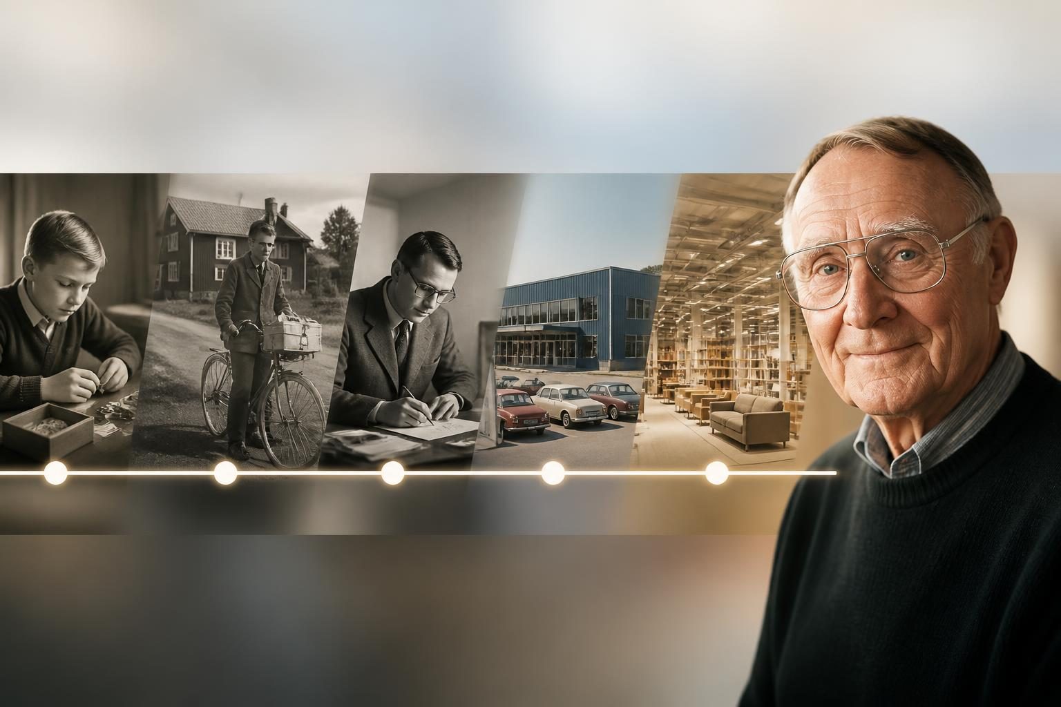 Oś czasu życia i kariery Ingvara Kamprada