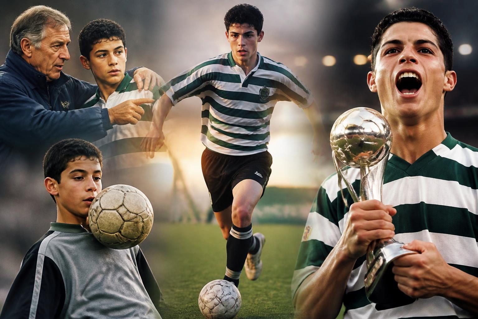 Kariera juniorska, pierwsze kluby, trenerzy i przełomowe sukcesy Cristiano Ronaldo