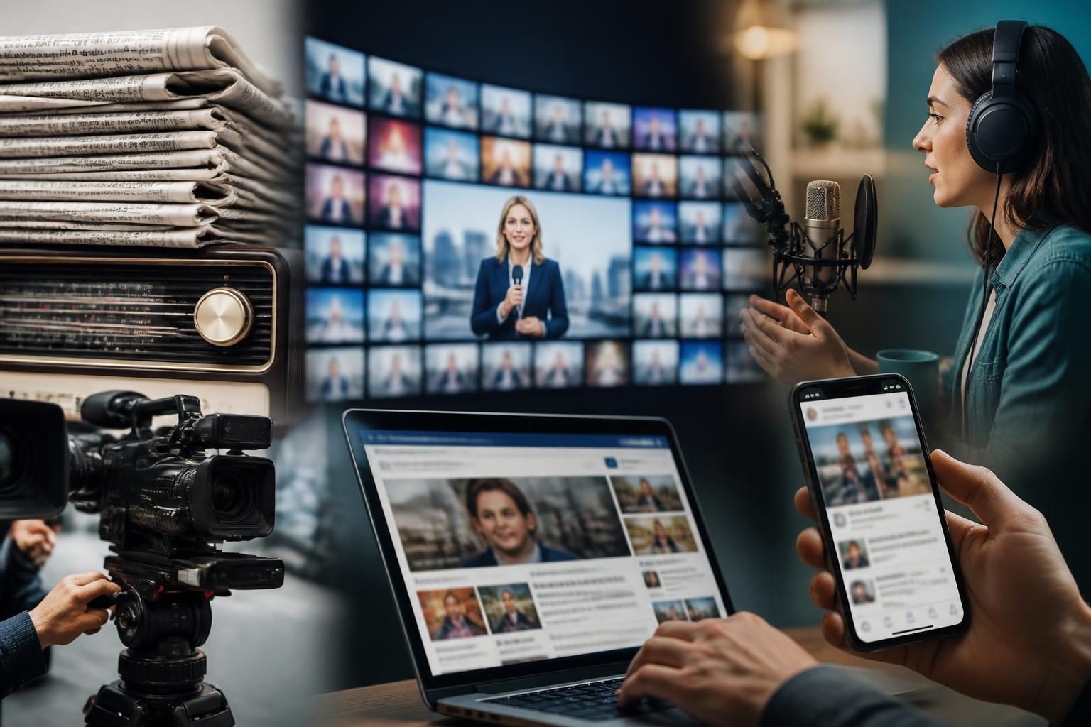 Od tradycyjnych mediów do internetu – prasa, radio, telewizja, portale, podcasty, platformy wideo i media społecznościowe