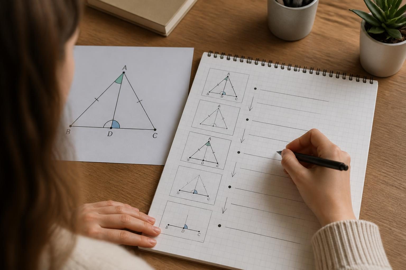 Jak zapisać uzasadnienie geometryczne jako ciąg wynikających z siebie faktów?